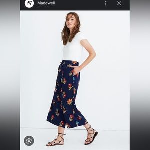 Madewell Huston Pull On Crop Pants in Hawaiian Hideaway- Gauzy Viscose.